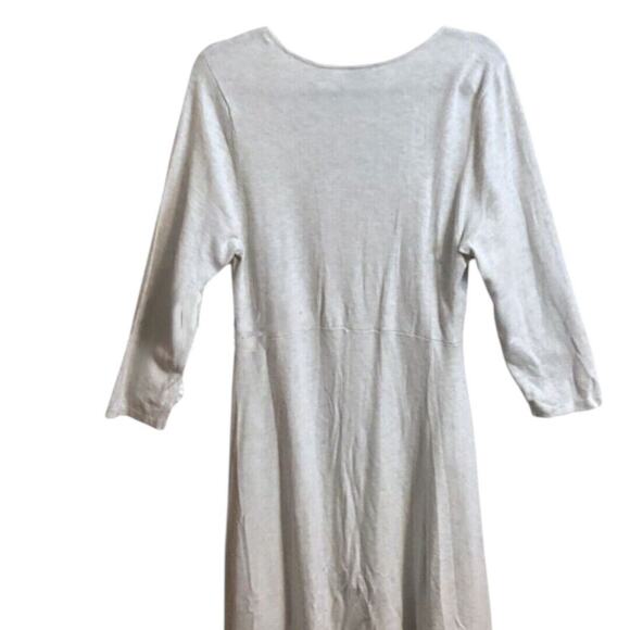 Torrid Dress Women's Sz 2XL Gray V Neck Lattice Knit Fit Flare Skater Crisscross - Picture 7 of 8